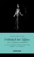 Cover des Buches "Frühstück bei Tiffany" von Truman Capote. Der Hintergrund ist schwarz mit der Abbildung einer Frau und einem türkisfarbenen Abschnitt am unteren Rand, der den Titel und den Namen des Autors anzeigt.
