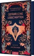 Cover des Buches „Gefährliche Liebschaften“ von Pierre Ambroise François Choderlos de Laclos, illustriert von Anna Fischmann. Das Cover zeigt ein dekoratives Design mit ineinander verschlungenen Händen.