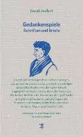 Buchcover von „Gedankenspiele“ von Joseph Joubert mit der Abbildung eines Männerprofils in Blau. Der Hintergrund ist hellgrau mit deutschem Text.
