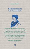 Buchcover von „Gedankenspiele“ von Joseph Joubert mit der Abbildung eines Männerprofils in Blau. Der Hintergrund ist hellgrau mit deutschem Text.